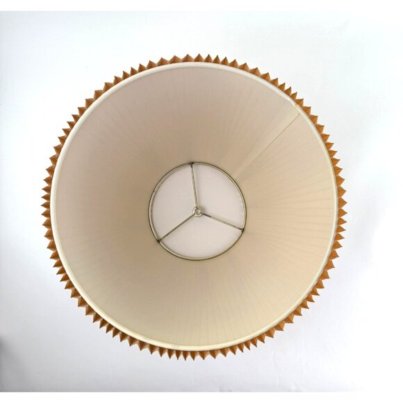 Stiffel Pleated Fabric Beige Vintage Empire Lamp Shade 16" Wide Base 12" Tall - Picture 3 of 7